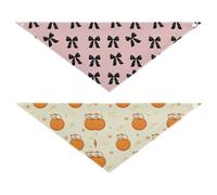 Grckit Dog Bandanas with Snap Button, Soft Breathable Black Bows Pink Yarn Ball Cat Pet Scarf for Small Medium Large Dogs & Cats, 30" Washable Dog Bibs Kerchief Accessories