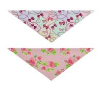Grckit Dog Bandanas with Snap Button, Soft Breathable Bow Jewelry Pattern Blush Rose Watercolor Pet Scarf for Small Medium Large Dogs & Cats, 20.2" Washable Puppy Bibs Kerchief Accessories