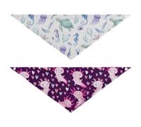 Grckit Dog Bandanas with Snap Button, Soft Breathable Cartoon Sea Creatures Cartoon Salamander Pet Scarf for Small Medium Large Dogs & Cats, 25.1" Washable Dog Bibs Kerchief Accessories