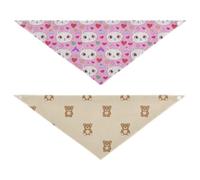 Grckit Dog Bandanas with Snap Button, Soft Breathable Cat Faces Cartoon Bear Pet Scarf for Small Medium Large Dogs & Cats, 25.1" Washable Dog Bibs Kerchief Accessories