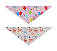 Grckit Dog Bandanas with Snap Button, Soft Breathable Colorful Balloons Birthday Colorful Bows Stars Pet Scarf for Small Medium Large Dogs & Cats, 20.2" Washable Puppy Bibs Kerchief Accessories