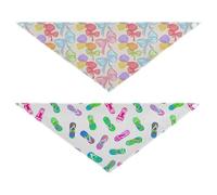 Grckit Dog Bandanas with Snap Button, Soft Breathable Colorful Bows Colorful Flip Flops Pet Scarf for Small Medium Large Dogs & Cats, 20.2" Washable Puppy Bibs Kerchief Accessories