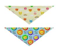 Grckit Dog Bandanas with Snap Button, Soft Breathable Cute Animal Faces Colorful Lions Pattern Pet Scarf for Small Medium Large Dogs & Cats, 25.1" Washable Dog Bibs Kerchief Accessories