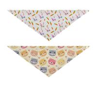 Grckit Dog Bandanas with Snap Button, Soft Breathable Cute Bunnies Pattern Cute Bear Faces Pet Scarf for Small Medium Large Dogs & Cats, 25.1" Washable Dog Bibs Kerchief Accessories