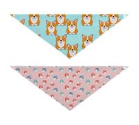 Grckit Dog Bandanas with Snap Button, Soft Breathable Cute Cartoon Corgi Cute Cartoon Mushrooms Pet Scarf for Small Medium Large Dogs & Cats, 25.1" Washable Dog Bibs Kerchief Accessories