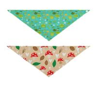 Grckit Dog Bandanas with Snap Button, Soft Breathable Cute Cartoon Frogs Cute Red Polka Dot Mushrooms Pet Scarf for Small Medium Large Dogs & Cats, 30" Washable Dog Bibs Kerchief Accessories