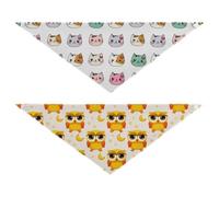Grckit Dog Bandanas with Snap Button, Soft Breathable Cute Playful Cats Cute Owls Pattern Pet Scarf for Small Medium Large Dogs & Cats, 20.2" Washable Puppy Bibs Kerchief Accessories