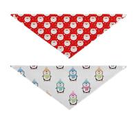 Grckit Dog Bandanas with Snap Button, Soft Breathable Cute Santa Claus Penguin Winter Pattern Pet Scarf for Small Medium Large Dogs & Cats, 30" Washable Dog Bibs Kerchief Accessories
