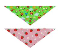 Grckit Dog Bandanas with Snap Button, Soft Breathable Dapper Frogs Pattern Doodle Strawberries Pattern Pet Scarf for Small Medium Large Dogs & Cats, 30" Washable Dog Bibs Kerchief Accessories
