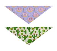 Grckit Dog Bandanas with Snap Button, Soft Breathable Donut Party Desert Sketch Pet Scarf for Small Medium Large Dogs & Cats, 30" Washable Dog Bibs Kerchief Accessories