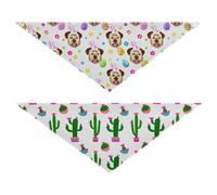 Grckit Dog Bandanas with Snap Button, Soft Breathable Easter Woofers Festive Cacti Pet Scarf for Small Medium Large Dogs & Cats, 25.1" Washable Dog Bibs Kerchief Accessories