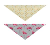 Grckit Dog Bandanas with Snap Button, Soft Breathable Flower Paw Print Flamingo Grace Pet Scarf for Small Medium Large Dogs & Cats, 25.1" Washable Dog Bibs Kerchief Accessories