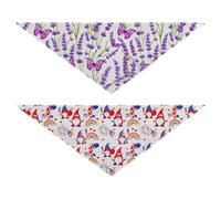 Grckit Dog Bandanas with Snap Button, Soft Breathable Lavender Butterflies White Independence Day Pet Scarf for Small Medium Large Dogs & Cats, 25.1" Washable Dog Bibs Kerchief Accessories