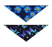 Grckit Dog Bandanas with Snap Button, Soft Breathable Midnight Bloom Midnight Flutter Pet Scarf for Small Medium Large Dogs & Cats, 30" Washable Dog Bibs Kerchief Accessories