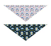 Grckit Dog Bandanas with Snap Button, Soft Breathable Penguin Hearts Moon Penguins Pet Scarf for Small Medium Large Dogs & Cats, 20.2" Washable Puppy Bibs Kerchief Accessories