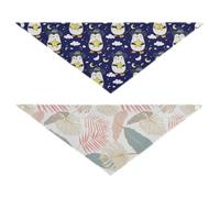Grckit Dog Bandanas with Snap Button, Soft Breathable Penguins Yellow Stars Pastel Pink Leaves Pet Scarf for Small Medium Large Dogs & Cats, 20.2" Washable Puppy Bibs Kerchief Accessories