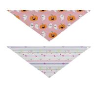 Grckit Dog Bandanas with Snap Button, Soft Breathable Pink Boo Blush Pastel Stripe Pet Scarf for Small Medium Large Dogs & Cats, 30" Washable Dog Bibs Kerchief Accessories