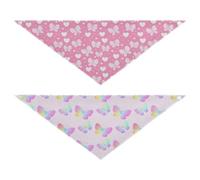 Grckit Dog Bandanas with Snap Button, Soft Breathable Pink Butterfly Heart Pastel Gradient Butterflies Pet Scarf for Small Medium Large Dogs & Cats, 25.1" Washable Dog Bibs Kerchief Accessories