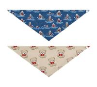 Grckit Dog Bandanas with Snap Button, Soft Breathable Shark Splash Snuggle Bears Pet Scarf for Small Medium Large Dogs & Cats, 25.1" Washable Dog Bibs Kerchief Accessories