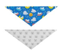 Grckit Dog Bandanas with Snap Button, Soft Breathable Space Bears Pattern Sketchy Bears Pattern Pet Scarf for Small Medium Large Dogs & Cats, 25.1" Washable Dog Bibs Kerchief Accessories
