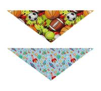 Grckit Dog Bandanas with Snap Button, Soft Breathable Sports Balls Space Adventure Pet Scarf for Small Medium Large Dogs & Cats, 20.2" Washable Puppy Bibs Kerchief Accessories