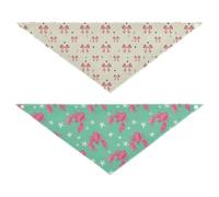 Grckit Dog Bandanas with Snap Button, Soft Breathable Striped Bows Stars Pink Lobsters Starfish Pet Scarf for Small Medium Large Dogs & Cats, 25.1" Washable Dog Bibs Kerchief Accessories