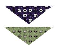 Grckit Dog Bandanas with Snap Button, Soft Breathable Sugar Skull Sparkle Spooky Halloween Pattern Pet Scarf for Small Medium Large Dogs & Cats, 20.2" Washable Puppy Bibs Kerchief Accessories
