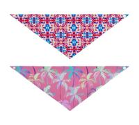 Grckit Dog Bandanas with Snap Button, Soft Breathable Tie-dye Swirl Tropical Candyland Pet Scarf for Small Medium Large Dogs & Cats, 30" Washable Dog Bibs Kerchief Accessories