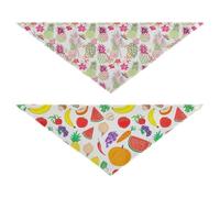 Grckit Dog Bandanas with Snap Button, Soft Breathable Tropical Pineapples Veggie Doodle Pet Scarf for Small Medium Large Dogs & Cats, 25.1" Washable Dog Bibs Kerchief Accessories