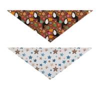Grckit Dog Bandanas with Snap Button, Soft Breathable Tropical Toucans Pattern Watercolor Stars Pet Scarf for Small Medium Large Dogs & Cats, 20.2" Washable Puppy Bibs Kerchief Accessories