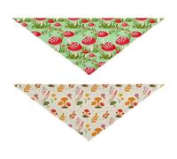 Grckit Dog Bandanas with Snap Button, Soft Breathable White Spotted Mushrooms Wild Mushrooms Pet Scarf for Small Medium Large Dogs & Cats, 30" Washable Dog Bibs Kerchief Accessories