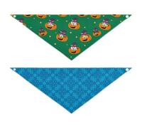 Grckit Dog Bandanas with Snap Button, Soft Breathable Witchy Pumpkin Paws Azure Texture Pet Scarf for Small Medium Large Dogs & Cats, 20.2" Washable Puppy Bibs Kerchief Accessories