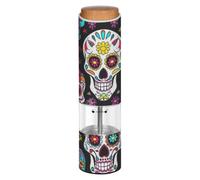 Grckit Electric Salt and Pepper Grinder, Battery-Operated Adjustable Coarseness White LED Light, Beautiful Sugar Skull