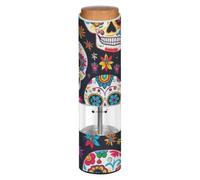 Grckit Electric Salt and Pepper Grinder, Battery-Operated Adjustable Coarseness White LED Light, Beautiful Sugar Skull