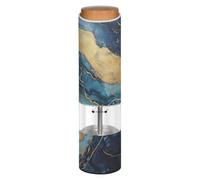 Grckit Electric Salt and Pepper Grinder, Battery-Operated Adjustable Coarseness White LED Light, Blue Gold Marble