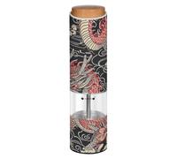 Grckit Electric Salt and Pepper Grinder, Battery-Operated Adjustable Coarseness White LED Light, Chinese Red Dragon