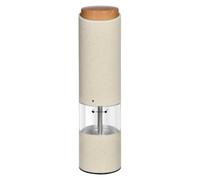 Grckit Electric Salt and Pepper Grinder, Battery-Operated Adjustable Coarseness White LED Light, Cream Solid Color
