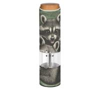 Grckit Electric Salt and Pepper Grinder, Battery-Operated Adjustable Coarseness White LED Light, Cute Raccoons