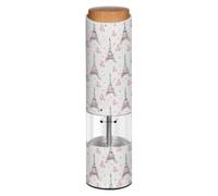 Grckit Electric Salt and Pepper Grinder, Battery-Operated Adjustable Coarseness White LED Light, Eiffel Tower