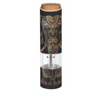 Grckit Electric Salt and Pepper Grinder, Battery-Operated Adjustable Coarseness White LED Light, Elephants of The Indian Tribe