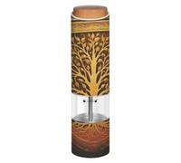 Grckit Electric Salt and Pepper Grinder, Battery-Operated Adjustable Coarseness White LED Light, Gold Tree Pattern