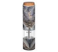 Grckit Electric Salt and Pepper Grinder, Battery-Operated Adjustable Coarseness White LED Light, Owl Close Up Pattern