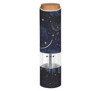 Grckit Electric Salt and Pepper Grinder, Battery-Operated Adjustable Coarseness White LED Light, Stars and Moon
