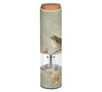 Grckit Electric Salt and Pepper Grinder, Battery-Operated Adjustable Coarseness White LED Light, The Birds on The Branches