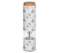 Grckit Electric Salt and Pepper Grinder, Battery-Operated Adjustable Coarseness White LED Light, Watercolor Eiffel Tower