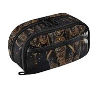 Grckit Elephants of The Indian Tribe Pencil Case, Large Capacity Multi-Compartment Organizer with Elastic Pen Loops, Clear View Window, Dual Zipper, 8.3 x 3.1 x 4.9 Inches