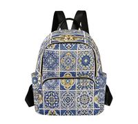 Grckit Ethnic Folk Ornament Backpack for Women, 8.5L Lightweight Small Daypack with Zipper Pockets for Work Travel