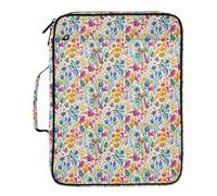 Grckit File Organizer Bag Colorful Flowers Plants Expanding Accordion File Folder with 7 Pockets, Water-Resistant Portable Document Organizer for Office School Home Travel, A4 Letter Size