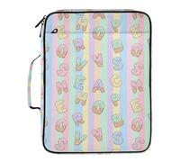Grckit File Organizer Bag Ice Cream Letters Expanding Accordion File Folder with 7 Pockets, Water-Resistant Portable Document Organizer for Office School Home Travel, A4 Letter Size