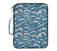 Grckit File Organizer Bag Ocean Waves Expanding Accordion File Folder with 7 Pockets, Water-Resistant Portable Document Organizer for Office School Home Travel, A4 Letter Size